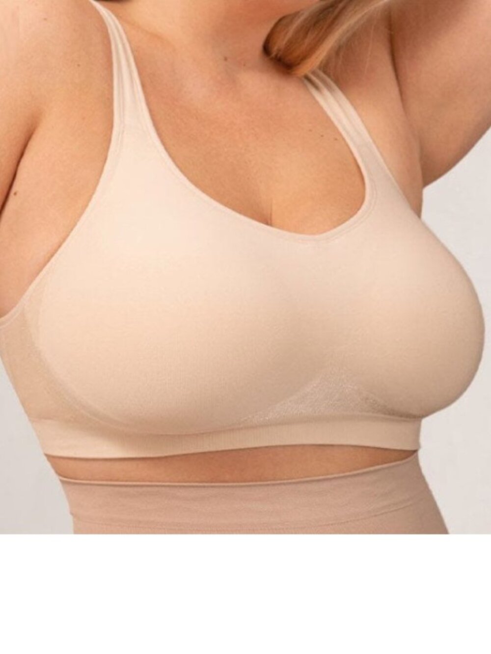 NEW Shapermint Everday Comfort Straps Wireless Shaping Bra Size XL Chai